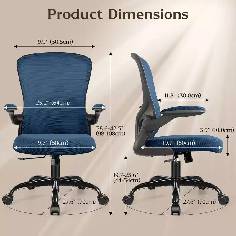 Sedie da ufficio KERDOM, sedia ergonomica per PC con ruote, supporto lombare e altezza regolabili, sedia girevole da computer