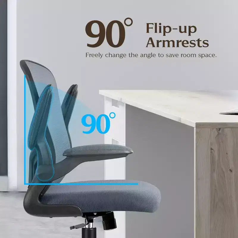 Sedie da ufficio KERDOM, sedia ergonomica per PC con ruote, supporto lombare e altezza regolabili, sedia girevole da computer