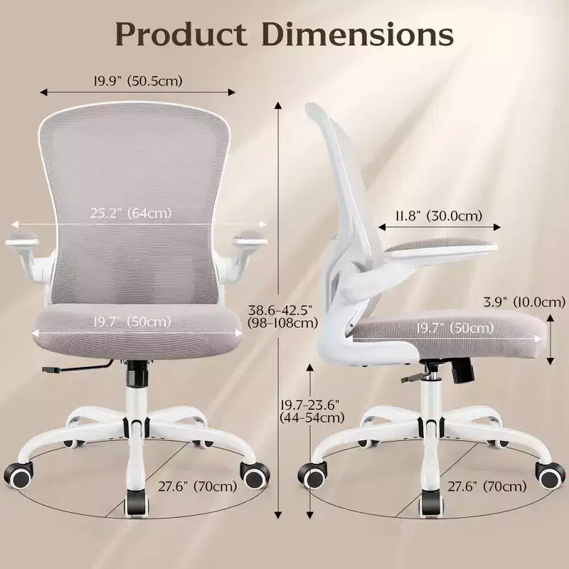 Sedie da ufficio KERDOM, sedia ergonomica per PC con ruote, supporto lombare e altezza regolabili, sedia girevole da computer