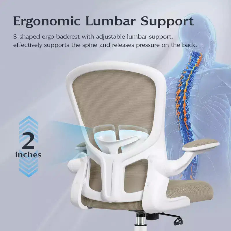 Sedie da ufficio KERDOM, sedia ergonomica per PC con ruote, supporto lombare e altezza regolabili, sedia girevole da computer
