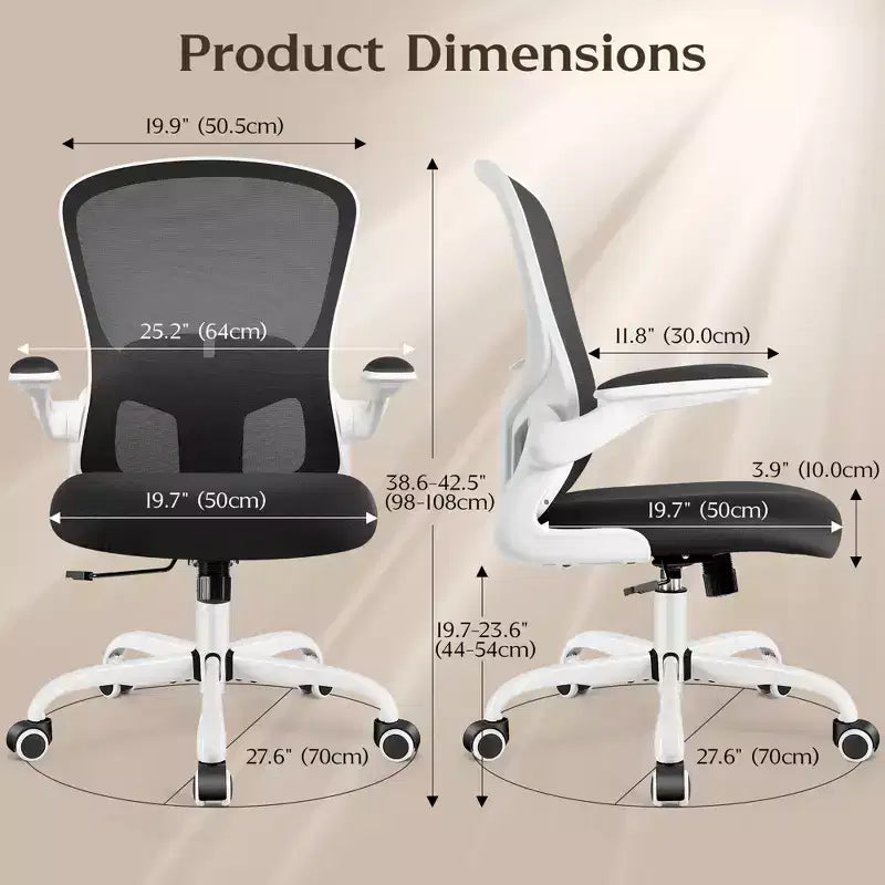 Sedie da ufficio KERDOM, sedia ergonomica per PC con ruote, supporto lombare e altezza regolabili, sedia girevole da computer