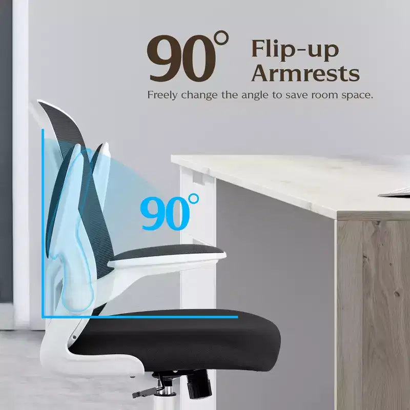 Sedie da ufficio KERDOM, sedia ergonomica per PC con ruote, supporto lombare e altezza regolabili, sedia girevole da computer