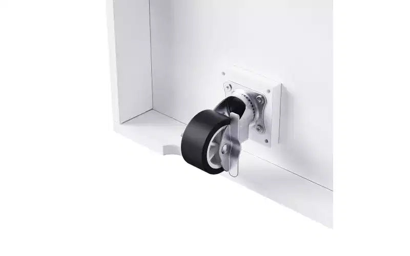 JVNOXK Isola da cucina mobile a 5 ruote da 53 pollici con piano pieghevole, presa di corrente, ripiano portaoggetti e ripiano laterale, adatta per cucine, bianca