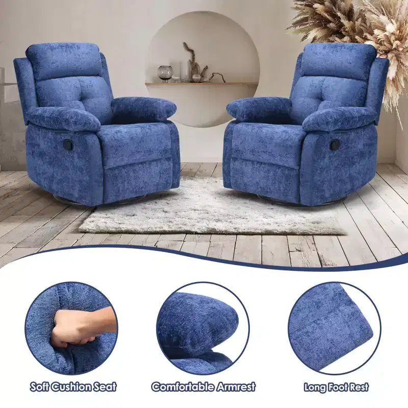 Poltrona reclinabile girevole a 360° con rivestimento GDFStudio Janna Modern