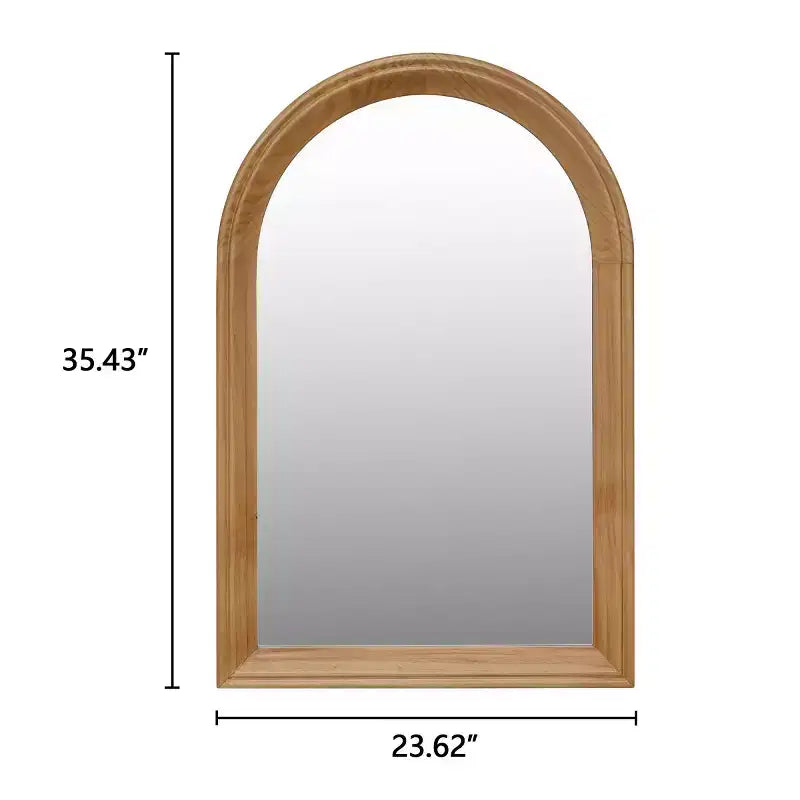 Specchio da parete ad arco con cornice in legno, 24 x 35, specchio decorativo rustico per bagno, toeletta, soggiorno-Panipeachy