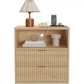 Fluted Farmhouse Night Stand, 23 Mid-Century Modern Nightstand with 2 Drawers, Wood End Table for Bedroom, Sofa, Home Office