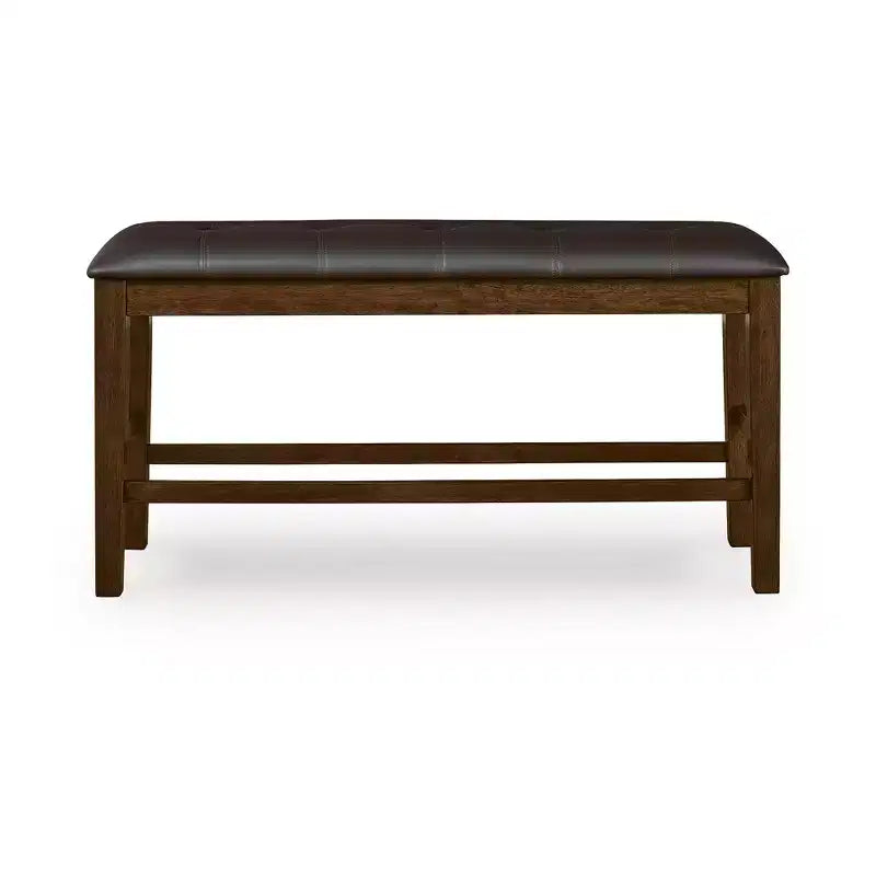 Panca da Pranzo Imbottita ad Altezza Bancone Signature Design by Ashley Ralene, Sedile in Similpelle, Finitura Marrone Medio