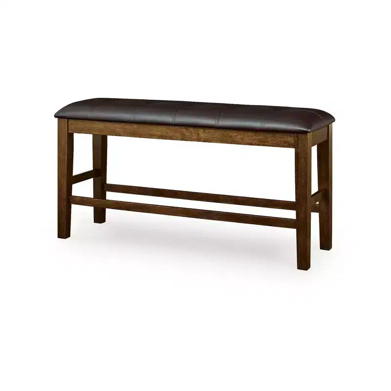 Panca da Pranzo Imbottita ad Altezza Bancone Signature Design by Ashley Ralene, Sedile in Similpelle, Finitura Marrone Medio