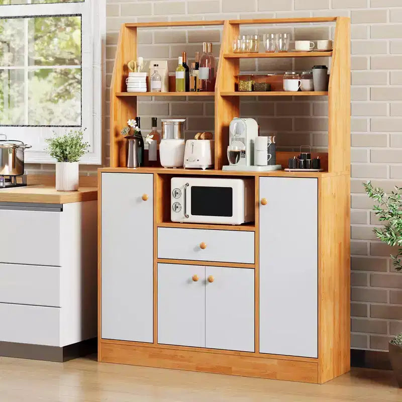 Wood Sideboard Buffet Cabinet, Freestanding Kitchen Pantry Cabinet , Large Cupboard Coffee Bar Station for Entryway Dining Living Room