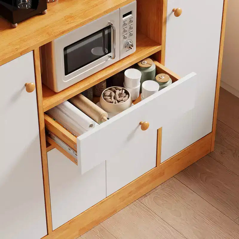 Madia credenza in legno, mobile dispensa da cucina autoportante, grande armadio/mobiletto per la preparazione del caffè per ingresso, sala da pranzo, soggiorno