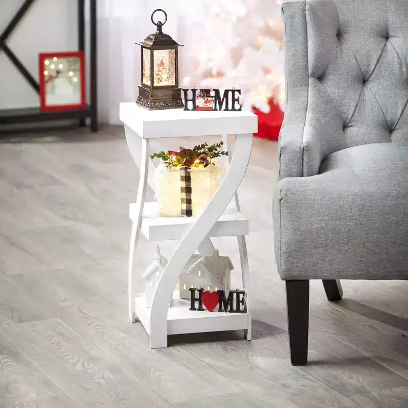 The Lakeside Collection Tavolino d'Appoggio in Legno Intrecciato Effetto Invecchiato -