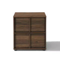 LuxenHome 21.65 Walnut Nightstand & End Table with Two-Drawer Storage in Durable Manufactured Wood Brown
