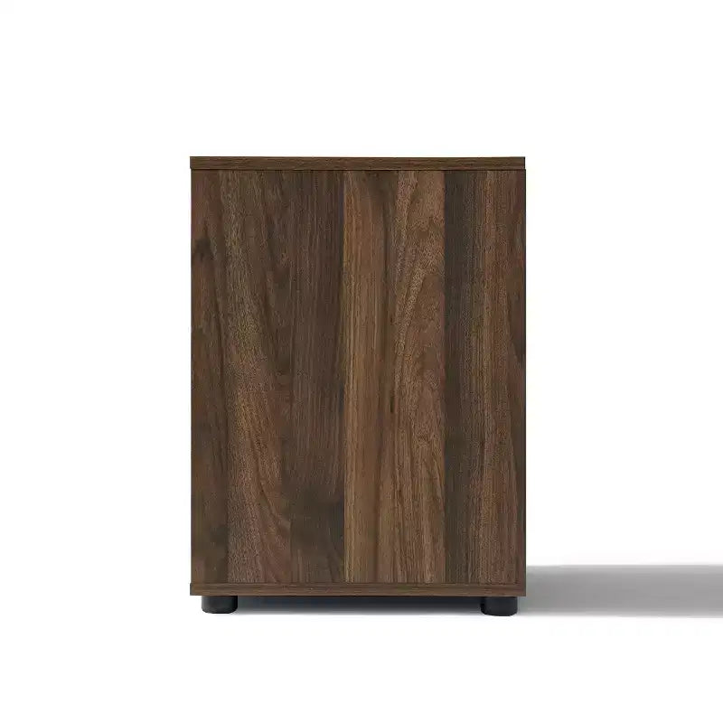Comodino e tavolino laterale LuxenHome da 21,65" in noce con due cassetti in resistente legno ingegnerizzato, marrone