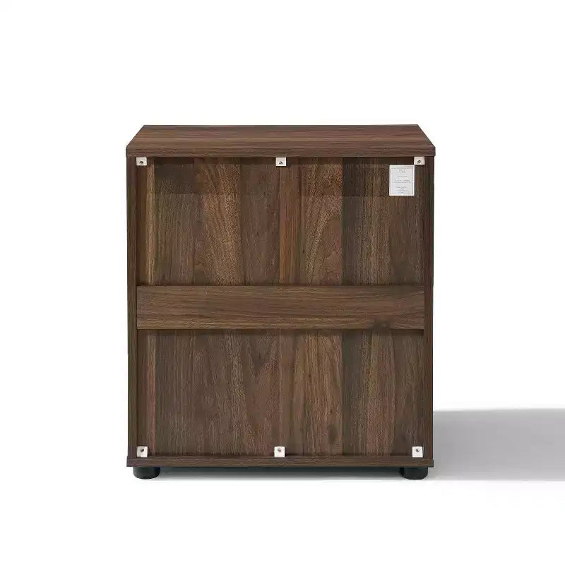 Comodino e tavolino laterale LuxenHome da 21,65" in noce con due cassetti in resistente legno ingegnerizzato, marrone