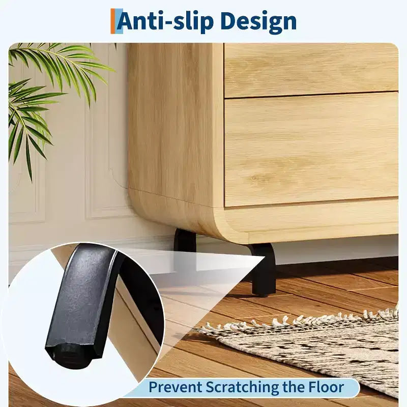 Cassettiera a 6 cassetti GustoWave, Comò in Legno con Gambe in Metallo e Kit Anti-Ribaltamento, Mobile Contenitore con Angoli Arrotondati per Camera da Letto o Soggiorno