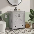 24 Bathroom Vanity with Ceramic Sink & Soft-Close Door - Space-Saving Storage Cabinet for Small Bathrooms