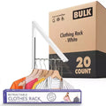 Wall-Mounted Retractable Single Foldable Clothing Rack, White (20 Count)
