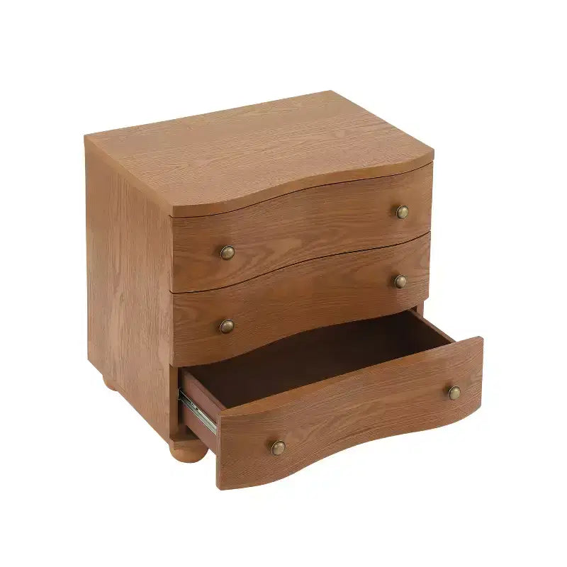 Christopher Knight Home Comodino moderno in legno Chaeryeong a 3 cassetti con design a frontale curvo
