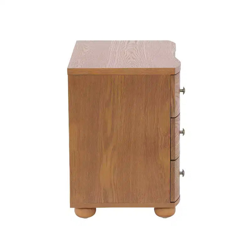 Christopher Knight Home Comodino moderno in legno Chaeryeong a 3 cassetti con design a frontale curvo