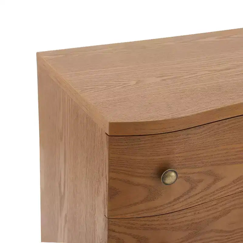 Christopher Knight Home Comodino moderno in legno Chaeryeong a 3 cassetti con design a frontale curvo