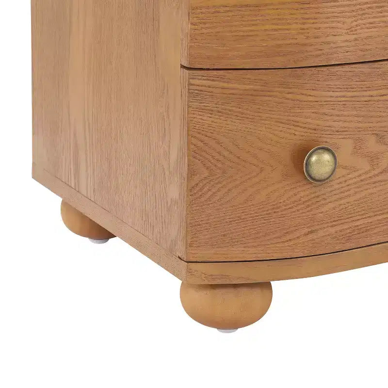 Christopher Knight Home Comodino moderno in legno Chaeryeong a 3 cassetti con design a frontale curvo