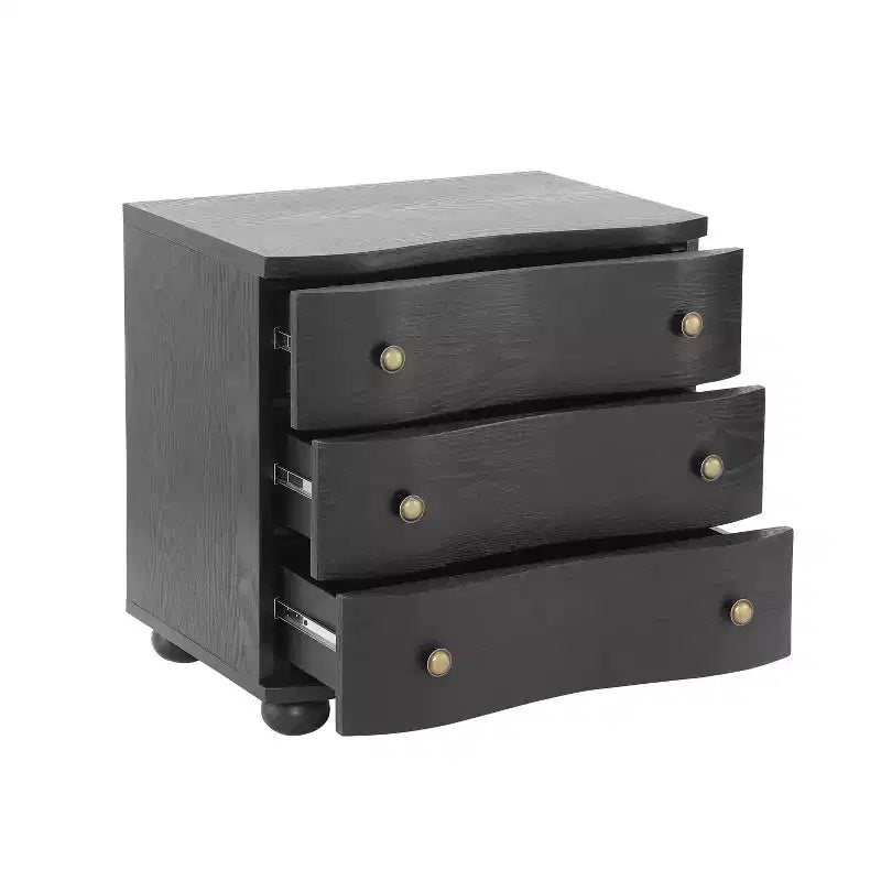 Christopher Knight Home Comodino moderno in legno Chaeryeong a 3 cassetti con design a frontale curvo