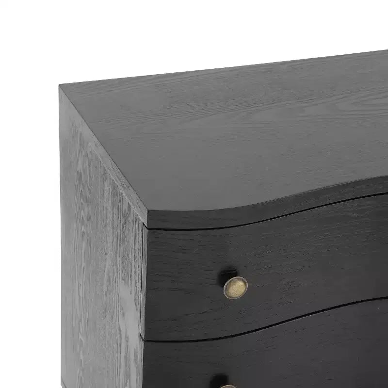 Christopher Knight Home Comodino moderno in legno Chaeryeong a 3 cassetti con design a frontale curvo
