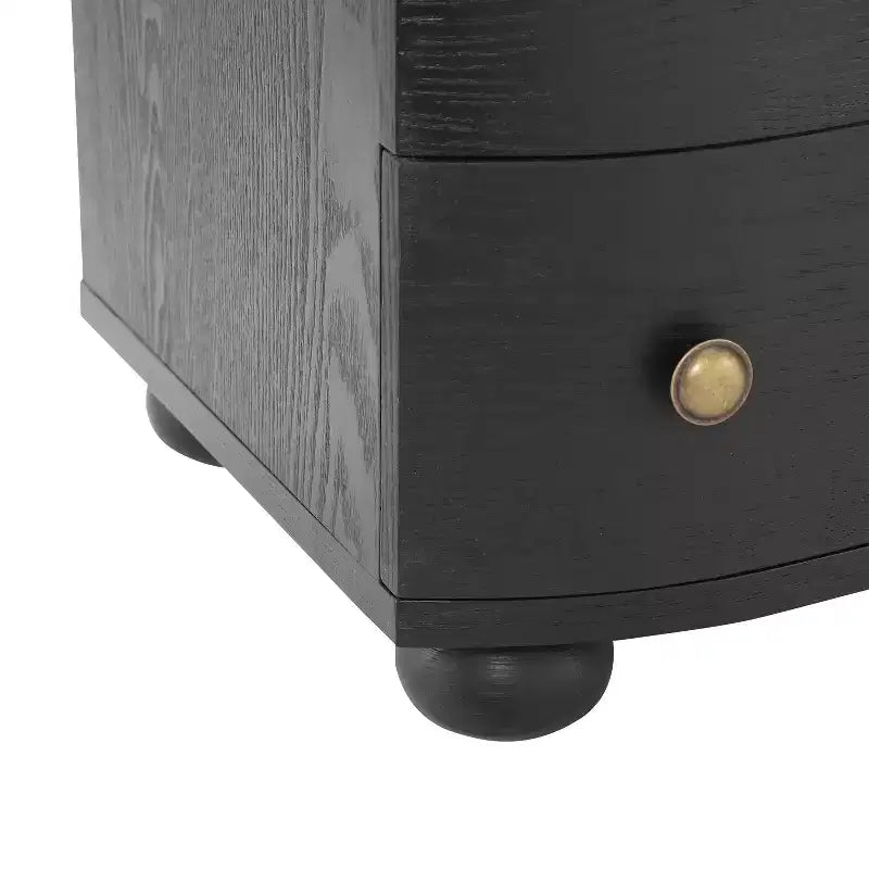 Christopher Knight Home Comodino moderno in legno Chaeryeong a 3 cassetti con design a frontale curvo