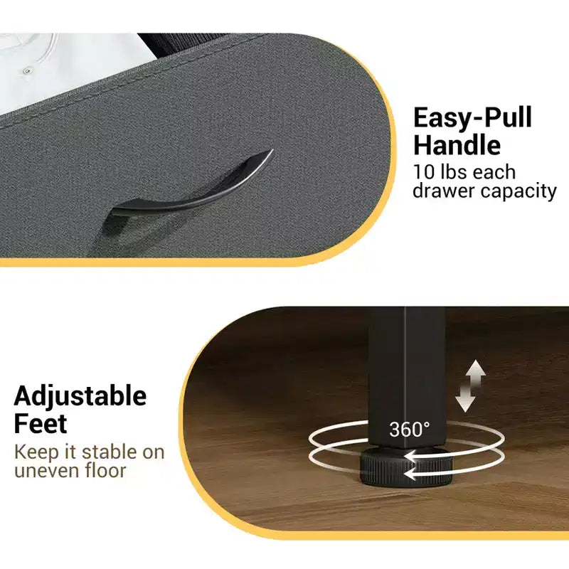 Comò elegante a 3 cassetti con cassetti in tessuto rimovibili, contenitore multifunzione per soggiorno, camera da letto, corridoio, armadio, ingresso