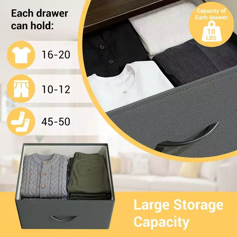 Comò elegante a 3 cassetti con cassetti in tessuto rimovibili, contenitore multifunzione per soggiorno, camera da letto, corridoio, armadio, ingresso