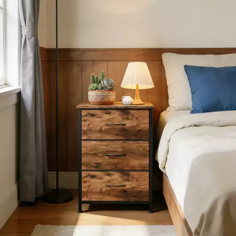 Comò elegante a 3 cassetti con cassetti in tessuto rimovibili, contenitore multifunzione per soggiorno, camera da letto, corridoio, armadio, ingresso