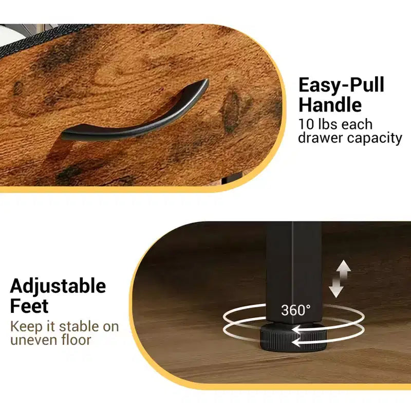 Comò elegante a 3 cassetti con cassetti in tessuto rimovibili, contenitore multifunzione per soggiorno, camera da letto, corridoio, armadio, ingresso