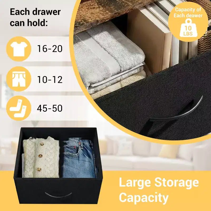 Comò elegante a 3 cassetti con cassetti in tessuto rimovibili, contenitore multifunzione per soggiorno, camera da letto, corridoio, armadio, ingresso