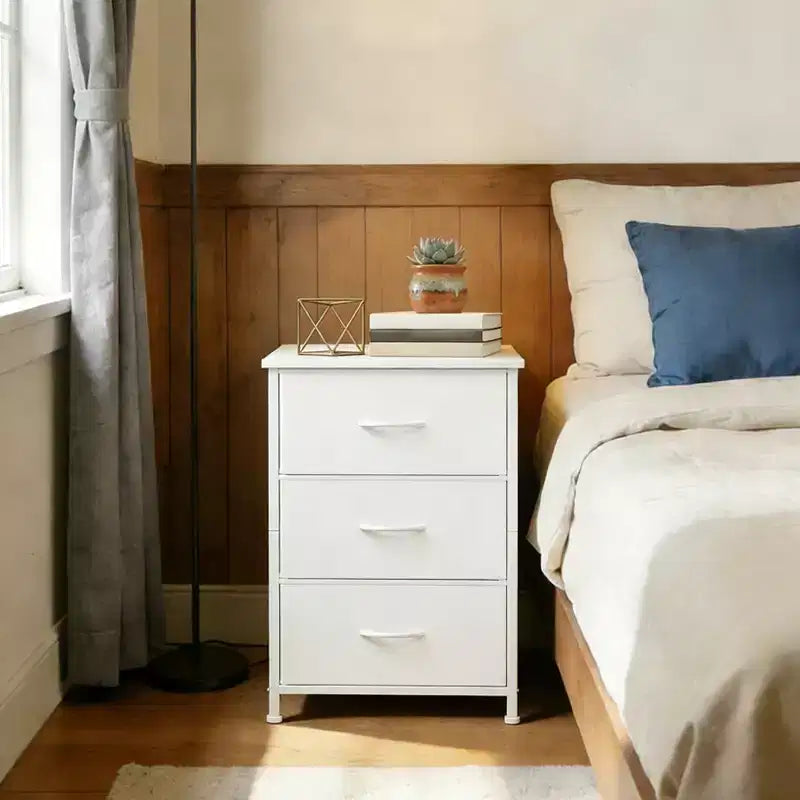 Comò elegante a 3 cassetti con cassetti in tessuto rimovibili, contenitore multifunzione per soggiorno, camera da letto, corridoio, armadio, ingresso