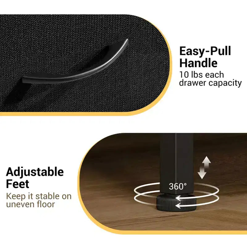 Comò elegante a 3 cassetti con cassetti in tessuto rimovibili, contenitore multifunzione per soggiorno, camera da letto, corridoio, armadio, ingresso