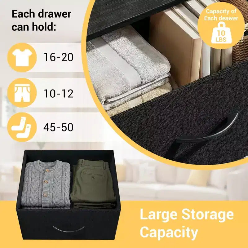 Comò elegante a 3 cassetti con cassetti in tessuto rimovibili, contenitore multifunzione per soggiorno, camera da letto, corridoio, armadio, ingresso