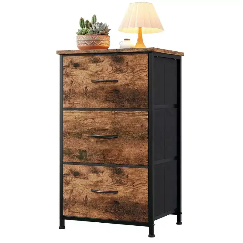 Comò elegante a 3 cassetti con cassetti in tessuto rimovibili, contenitore multifunzione per soggiorno, camera da letto, corridoio, armadio, ingresso