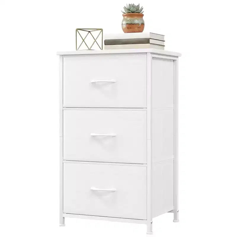 Comò elegante a 3 cassetti con cassetti in tessuto rimovibili, contenitore multifunzione per soggiorno, camera da letto, corridoio, armadio, ingresso