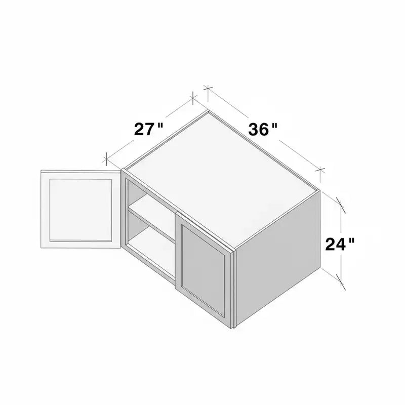 CASAINC Mobile Base Cucina Shaker 36 L x 24 P x 27 A, Struttura in Legno Massello, Vernice a Bassa Emissione di VOC a Base Acqua, Chiusura Ammortizzata, RTA, Grigio Tortora