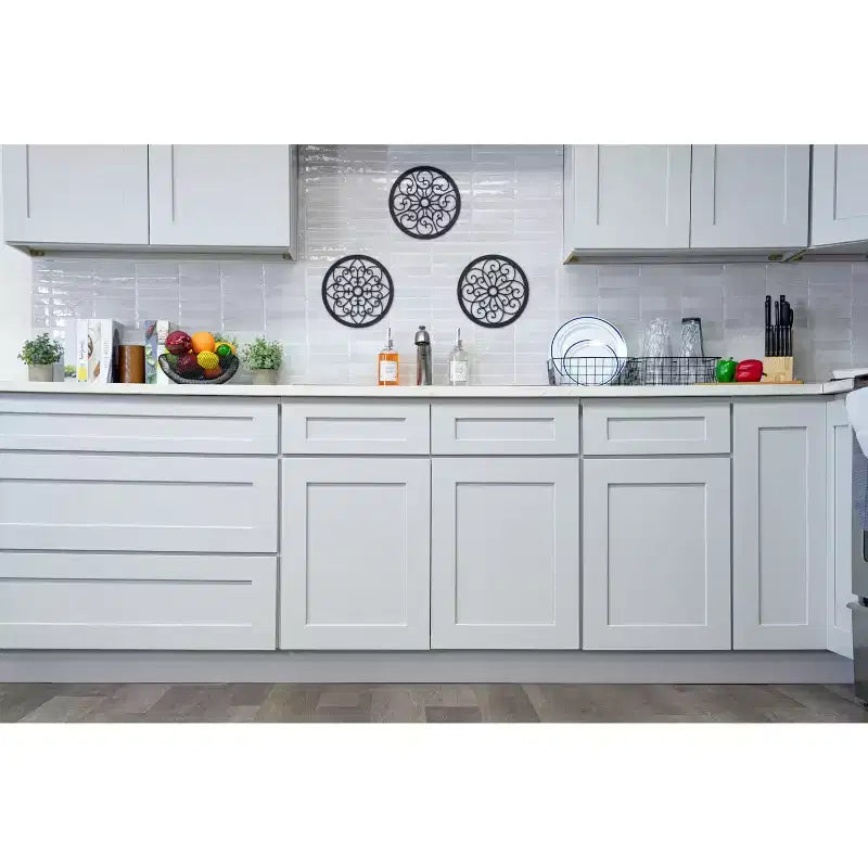 CASAINC Mobile Base Cucina Shaker 36 L x 24 P x 27 A, Struttura in Legno Massello, Vernice a Bassa Emissione di VOC a Base Acqua, Chiusura Ammortizzata, RTA, Grigio Tortora