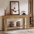 Lantine Long Console Table with 3 Drawers, 67-Inch Sofa Table Behind The Couch with Storage Shelf, Narrow Farmhouse Entryway Table for Foyer, Brown