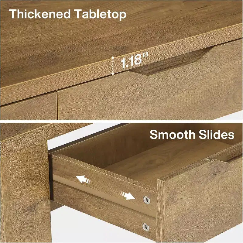 Console lunga Lantine con 3 cassetti, tavolino da divano da 67 pollici con ripiano portaoggetti, tavolino d'ingresso stretto in stile rustico per foyer, marrone