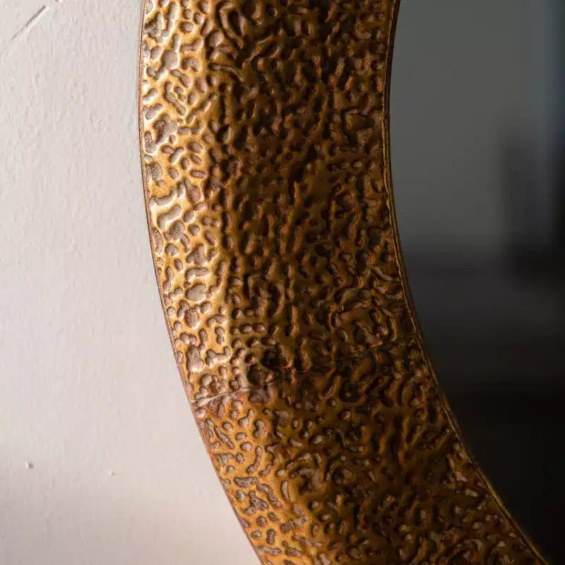 Specchio da Parete Rotondo di Lusso da 31 Pollici con Cornice in Ferro Battuto, Specchio Accento Rustico per Soggiorno, Ingresso o Corridoio-Panipeachy