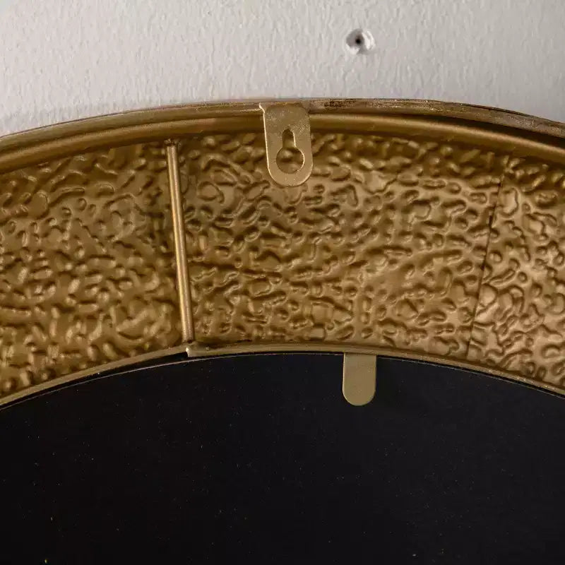 Specchio da Parete Rotondo di Lusso da 31 Pollici con Cornice in Ferro Battuto, Specchio Accento Rustico per Soggiorno, Ingresso o Corridoio-Panipeachy