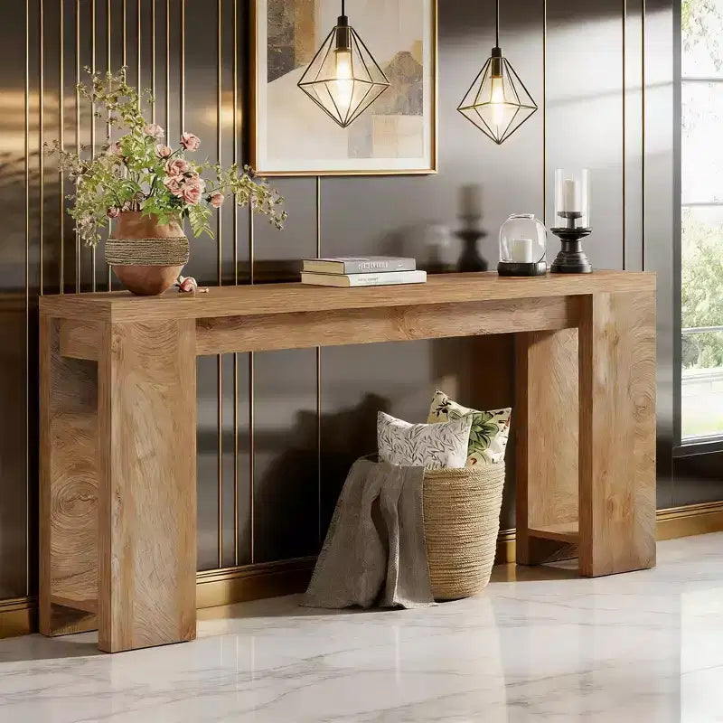 Wood Console Table, Farmhouse Sofa Table Entryway Table