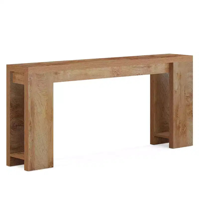 Tavolo Consolle in Legno, Tavolo da Divano in Stile Rustico per Ingresso