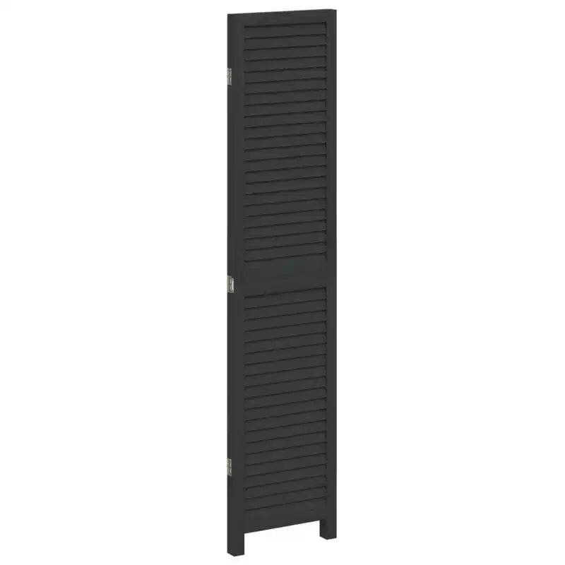 vidaXL Divisorio per Stanza 4 Pannelli Nero in Legno Massello di Paulownia