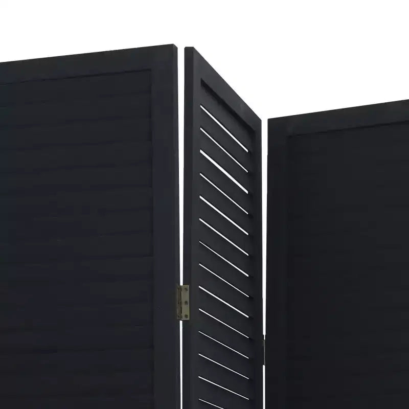 vidaXL Divisorio per Stanza 4 Pannelli Nero in Legno Massello di Paulownia