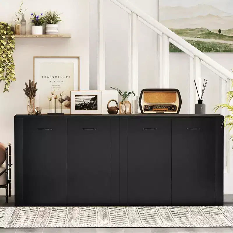 Costway Mobile Contenitore a Terra Credenza con Doppie Ante Mobile Buffet da Cucina in Legno