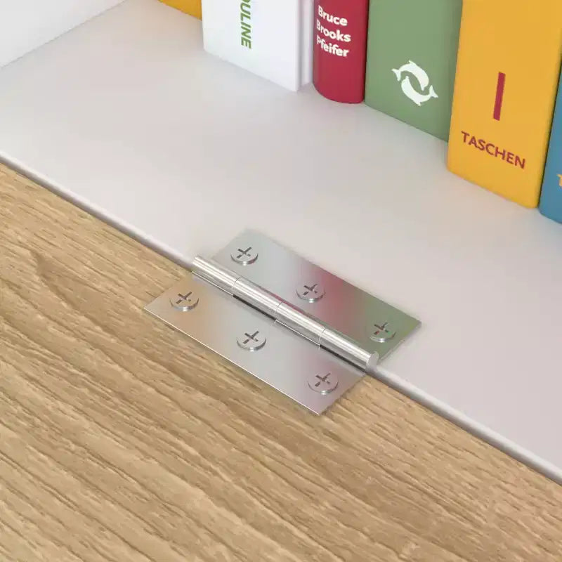 Libreria e Scaffale da Esposizione a Muro Famapy con Scrivania a Ribalta Nascosta e Illuminazione a LED